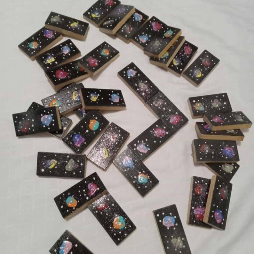 Set of handmade artistic Cosmos dominoes - Picture 5 of 11